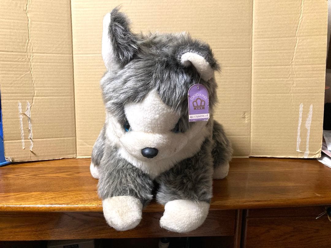 新品 80年代 ビンテージ 東京キング シベリアンハスキー ぬいぐるみ 当時物