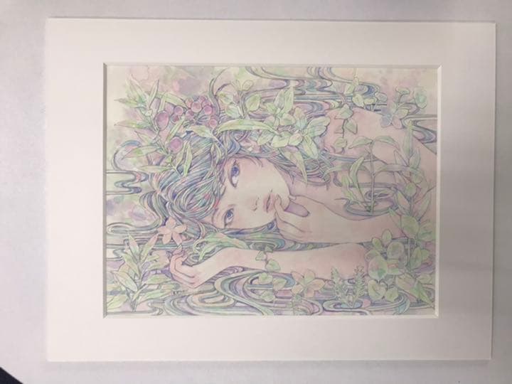 ★F38 木村智博「一体化」アクリルガッシュ鉛筆、鉛筆画/ 直筆サイン/