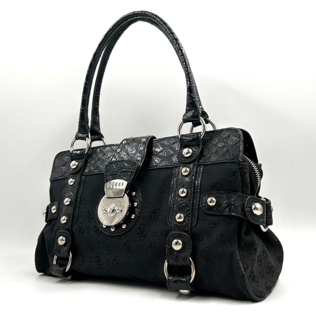 バッグ Vintage GUESS 633 Black Handbag Y2K