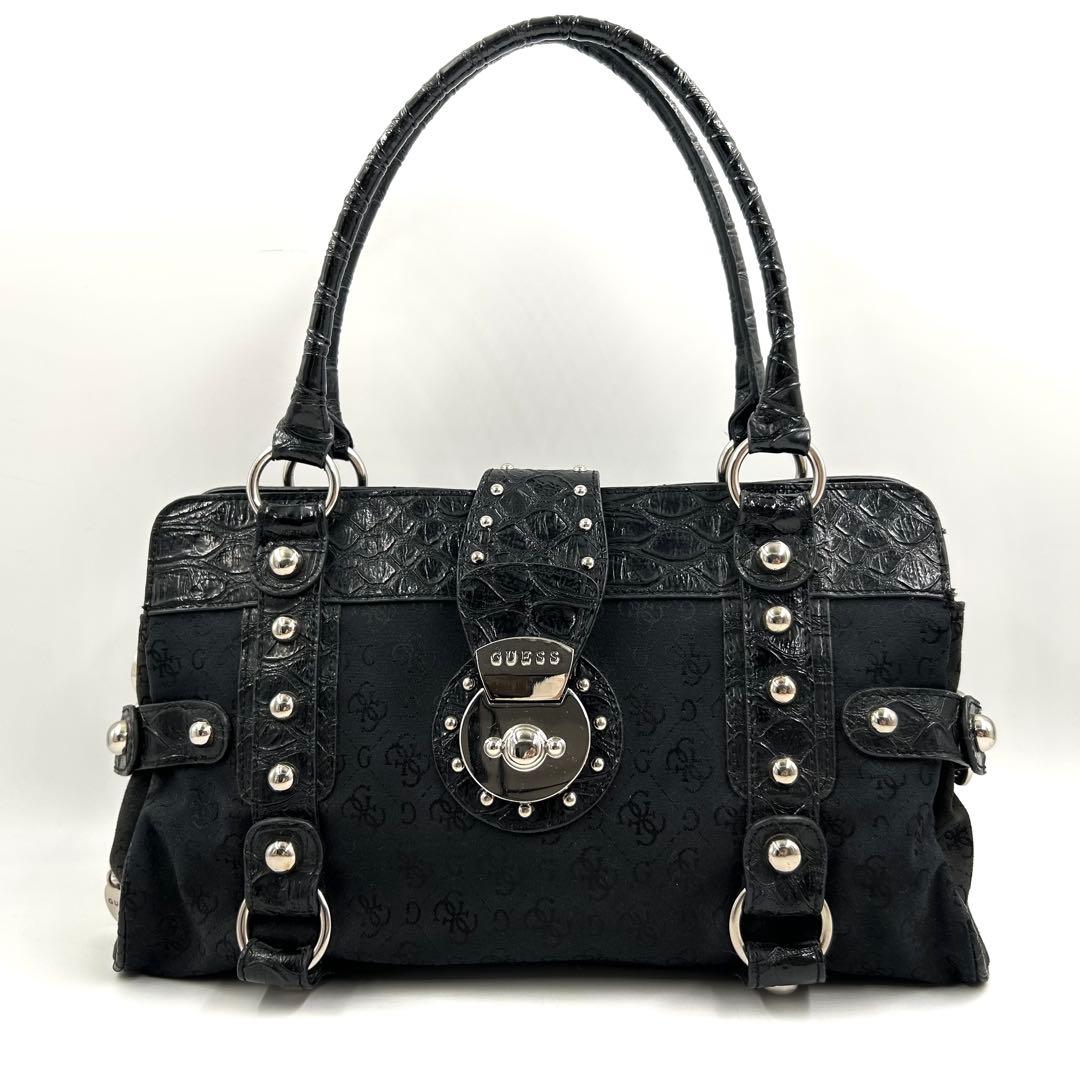 バッグ Vintage GUESS 633 Black Handbag Y2K