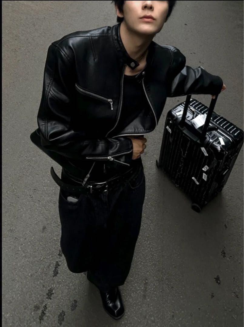 ジャケット・アウター COSYHARUTwo of Premium CropLeatherJacket