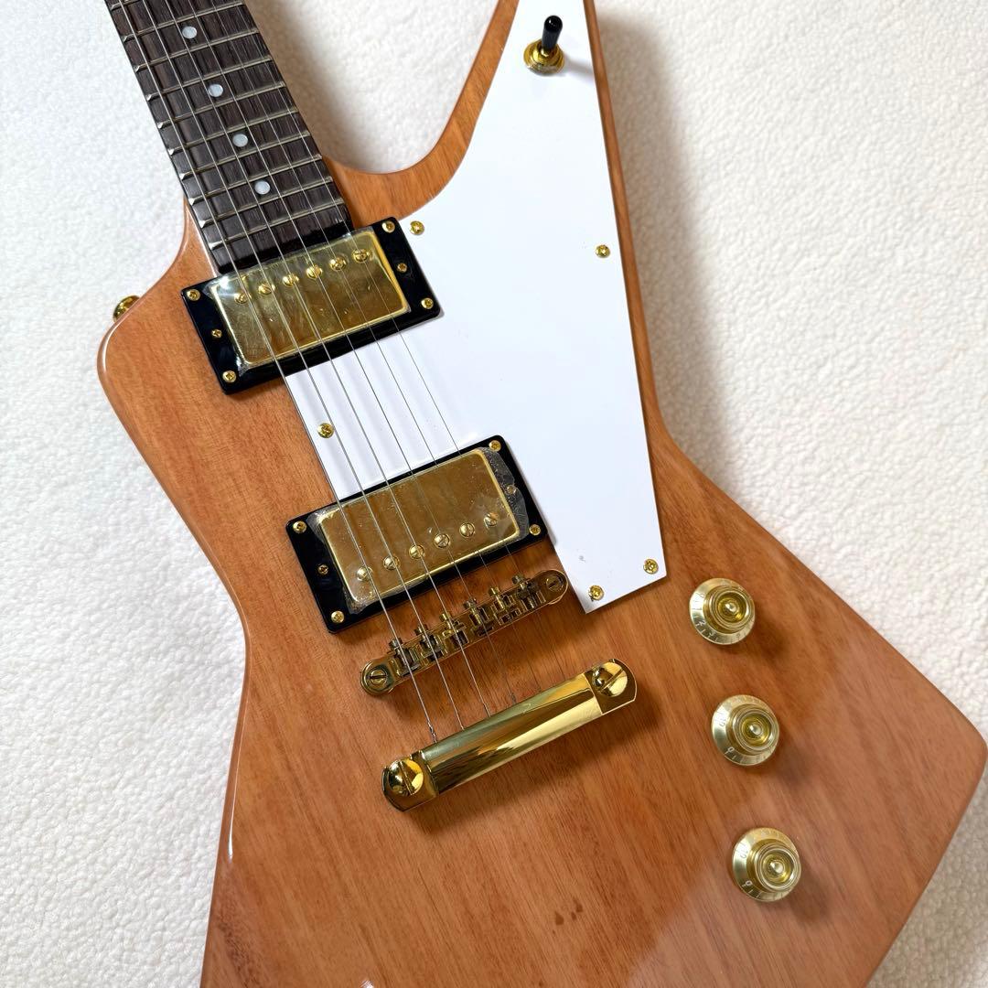自作 変形ボディ　エレキギター EXPLORER TYPE NATURAL