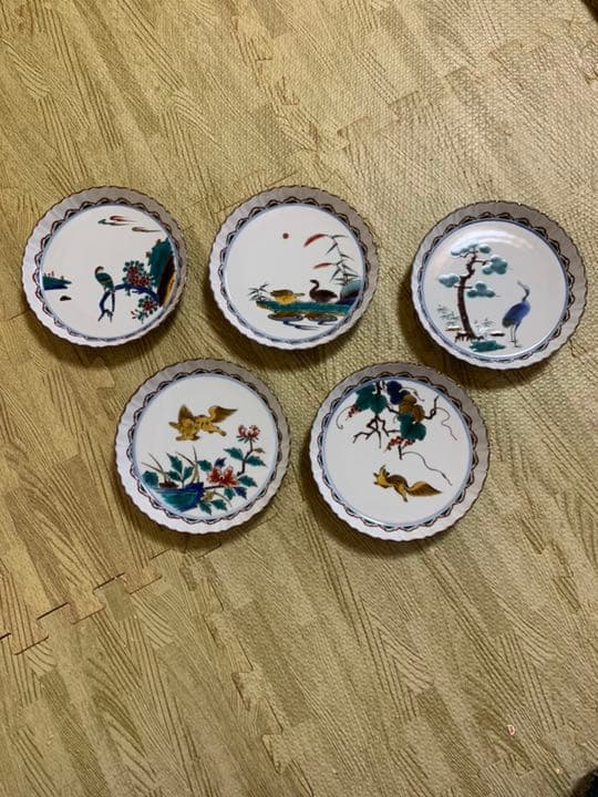 九谷焼き銘々皿五客