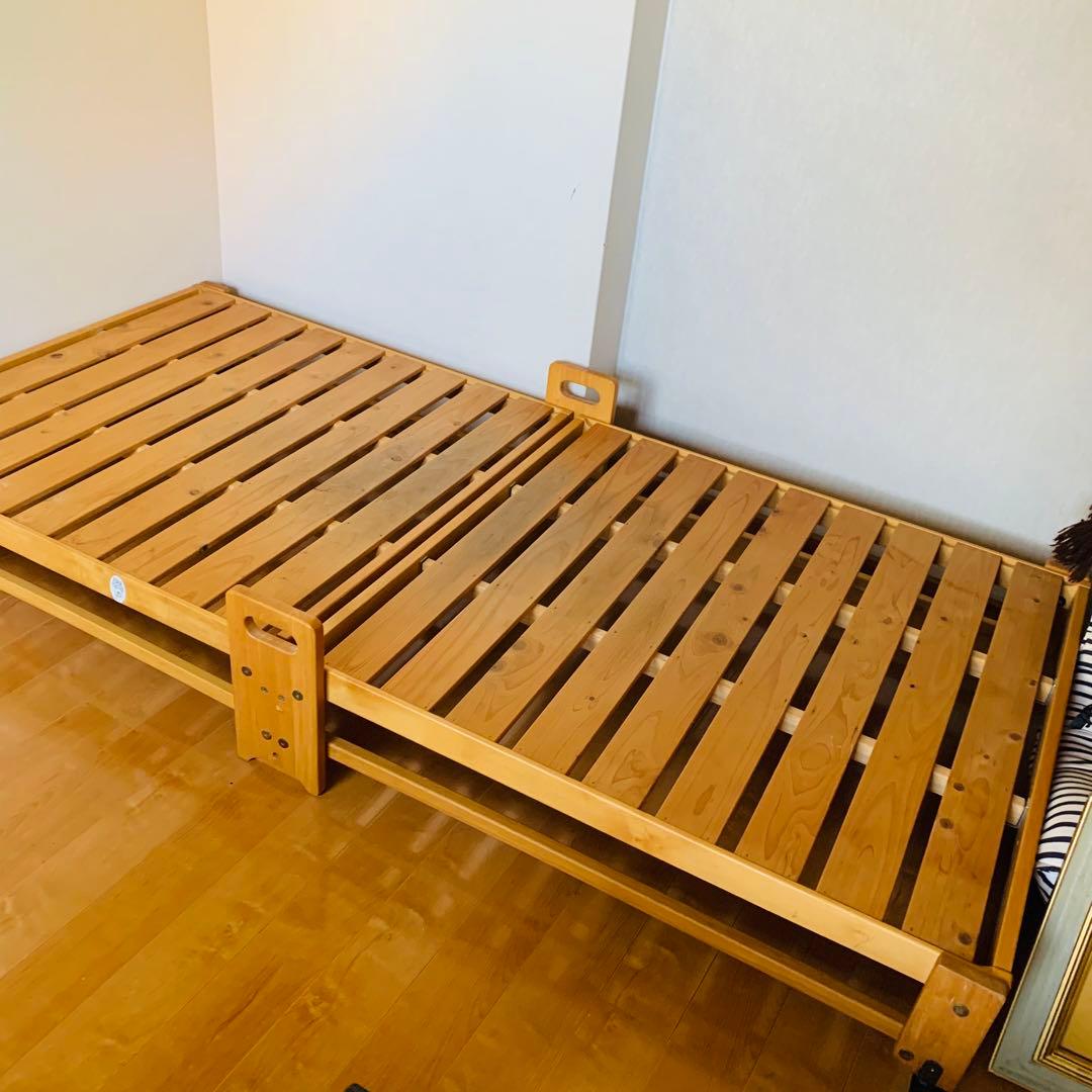 木製シングルサイズ折りたたみベッド
