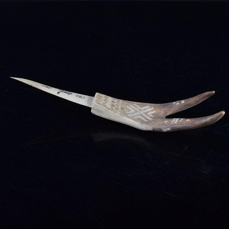 北欧伝統工芸　トナカイ鹿角　ペーパーナイフ　V　9292