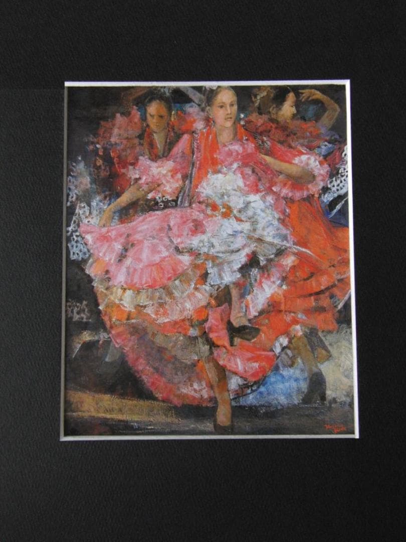 鬼頭恭子、【サパテアード】、希少な額装用画集より、新品額装付、状態良好