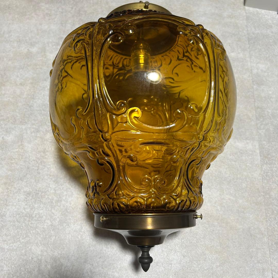 希少　アンバーガラス ペンダントライト ヴィンテージ　アンティーク　39600円