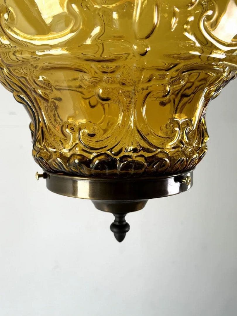 希少　アンバーガラス ペンダントライト ヴィンテージ　アンティーク　39600円