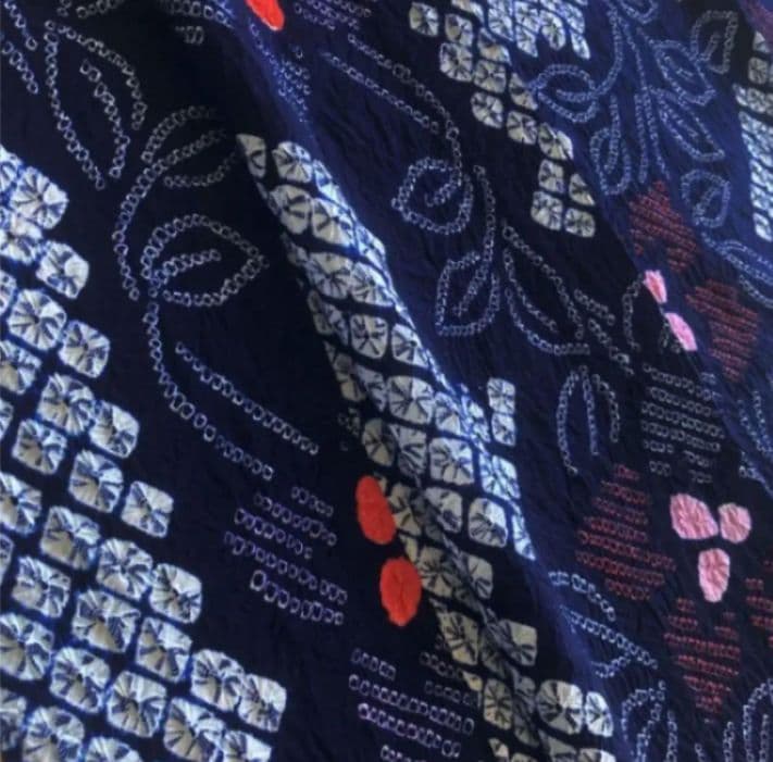 有松絞り　浴衣　身丈159cm