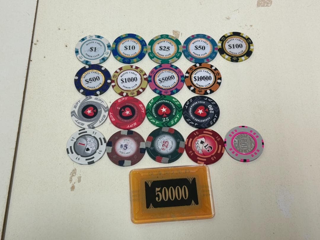 EPT,モンテカルロ等　ポーカーチップセット　約4700枚