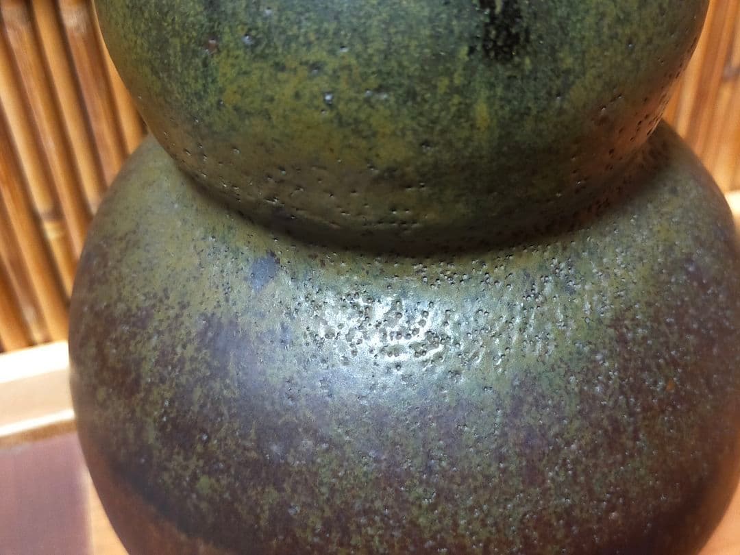 ♥古丹波　瓢形　花器　花瓶　花入れ　桐箱付き　骨董品　古玩