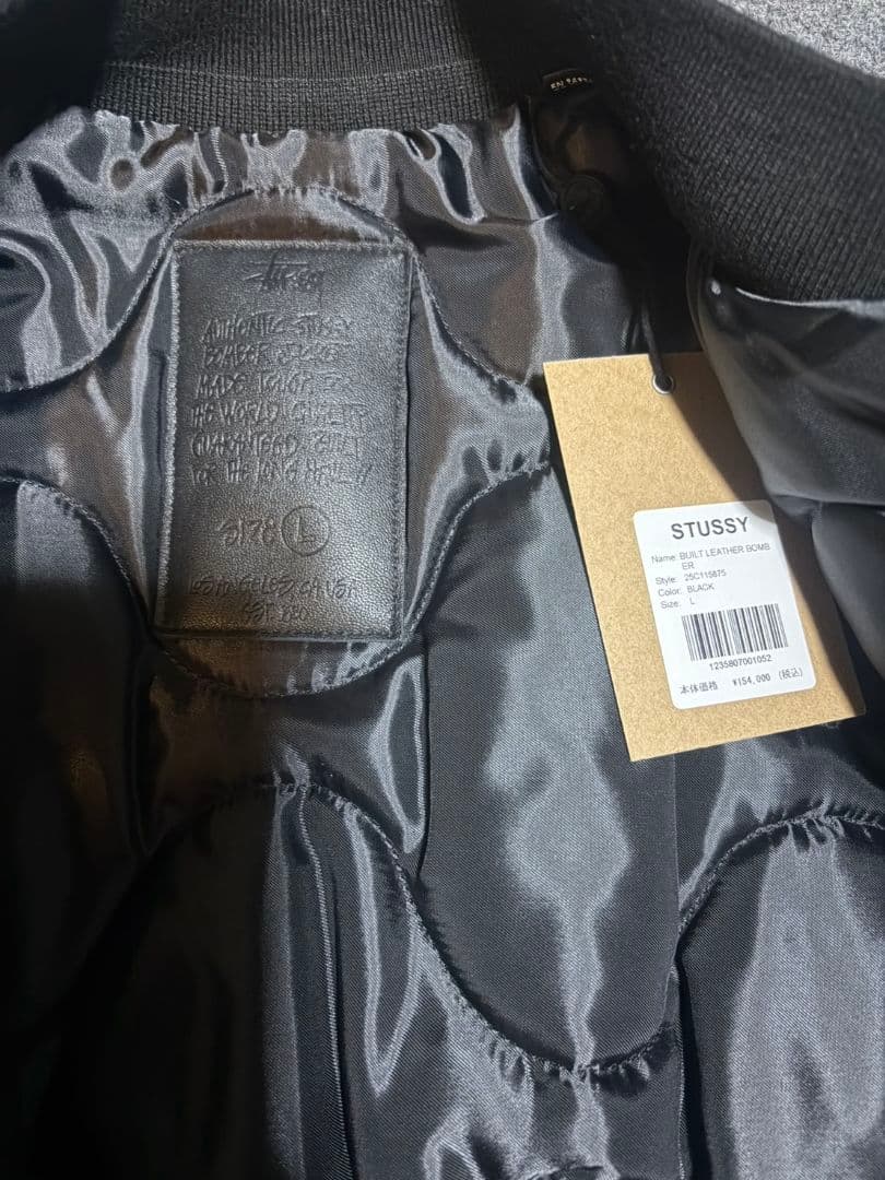 STUSSY LEATHER BUILT BOMBER L レザージャケット