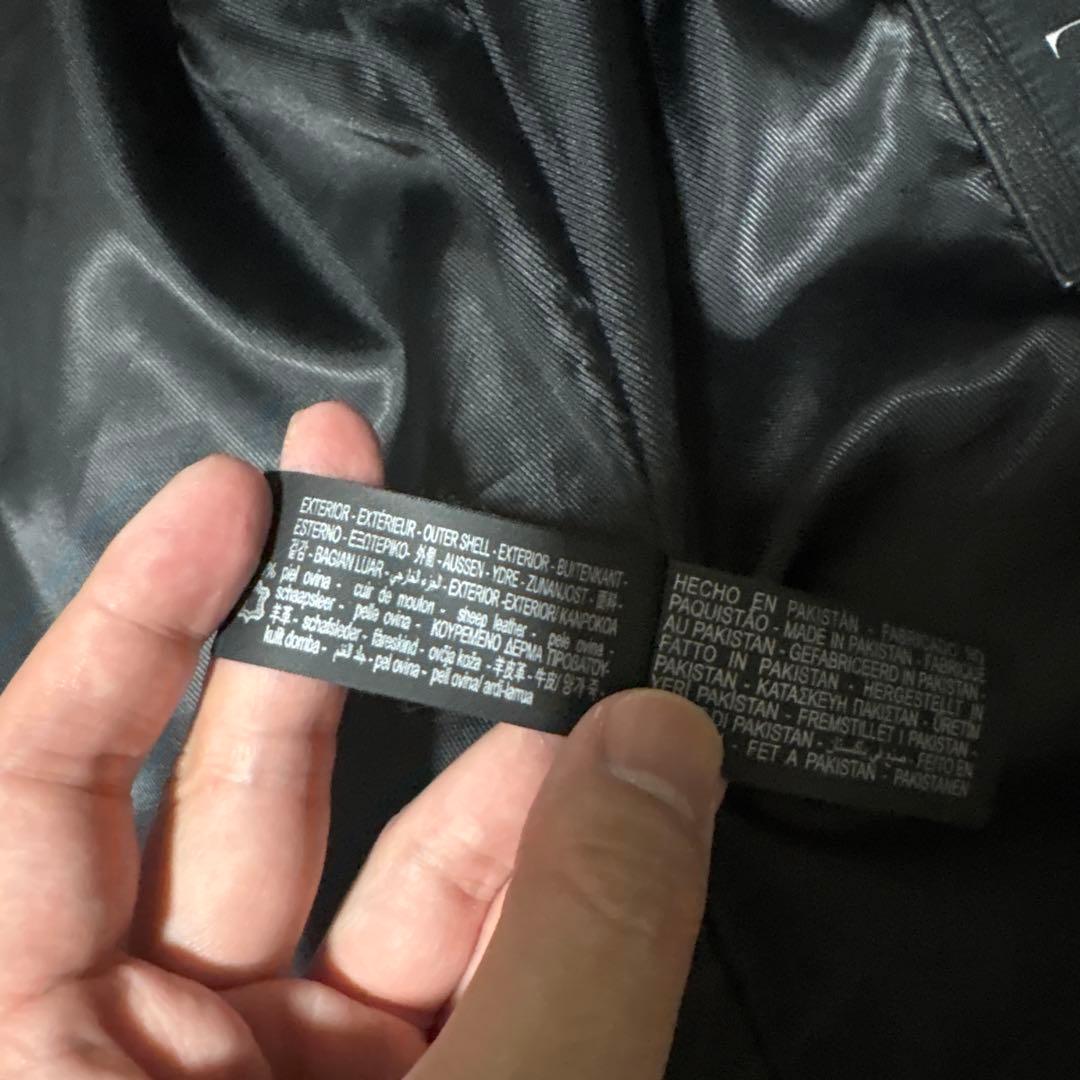 ZARA 本革　レザージャケット　ラムレザー　XL ブラック　革ジャン
