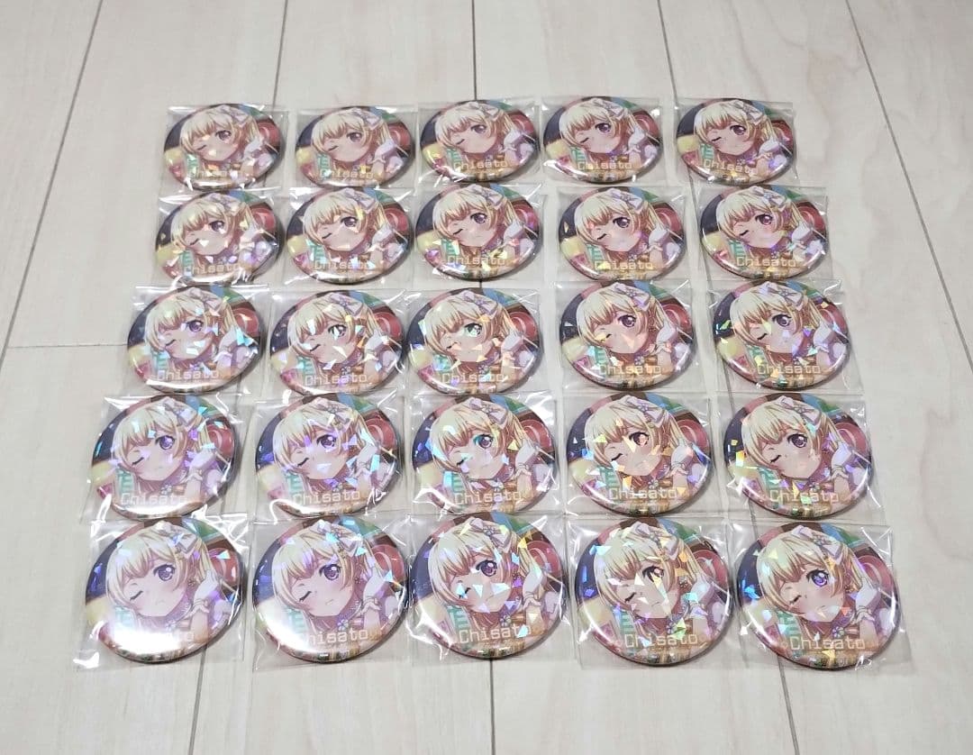 バンドリ　ガルパ　白鷺千聖　ホログラム缶バッジ　25個セット