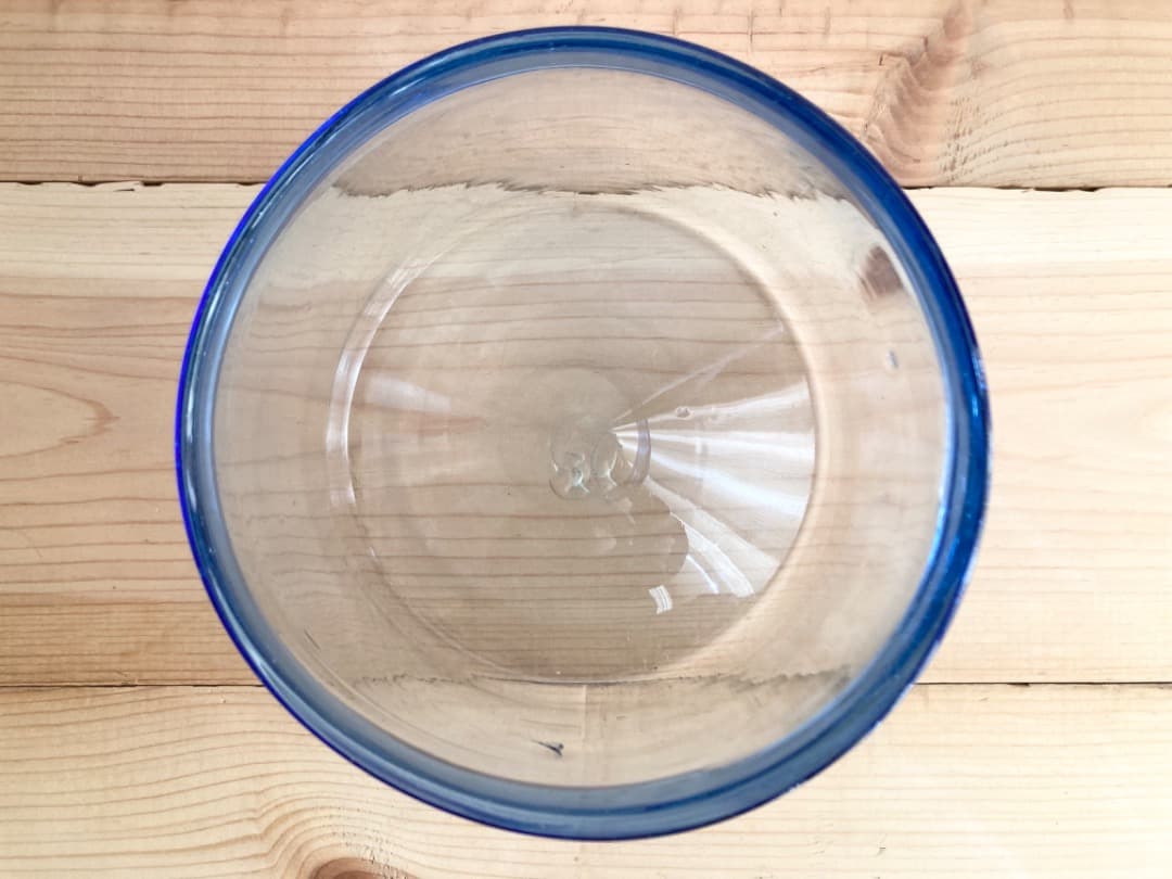 青いライン　ガラス鉢