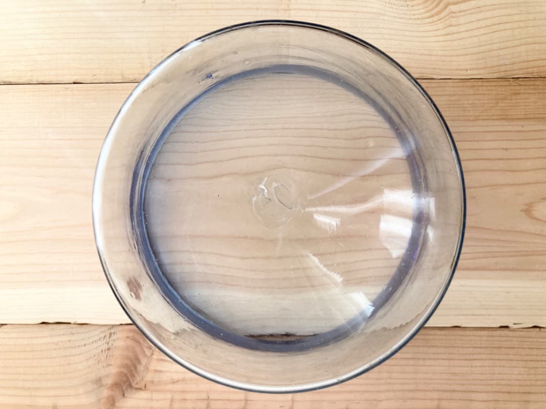 青いライン　ガラス鉢