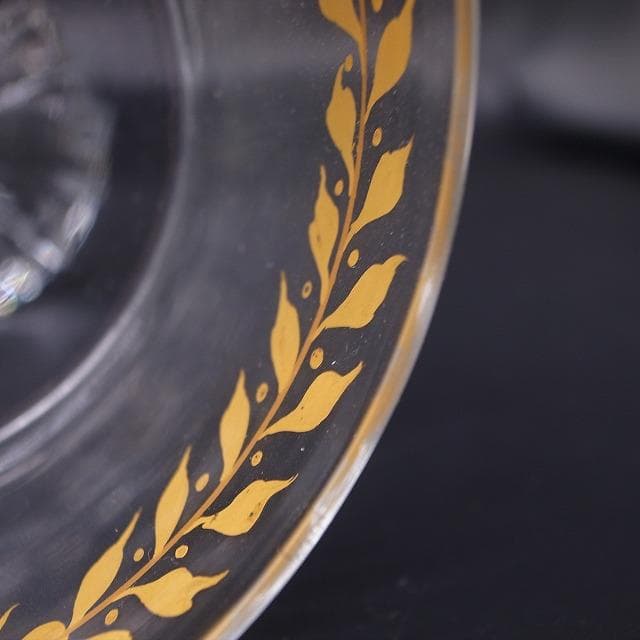 エミール・ガレ　金彩装飾　オリーブ文様　シャンパンカップ