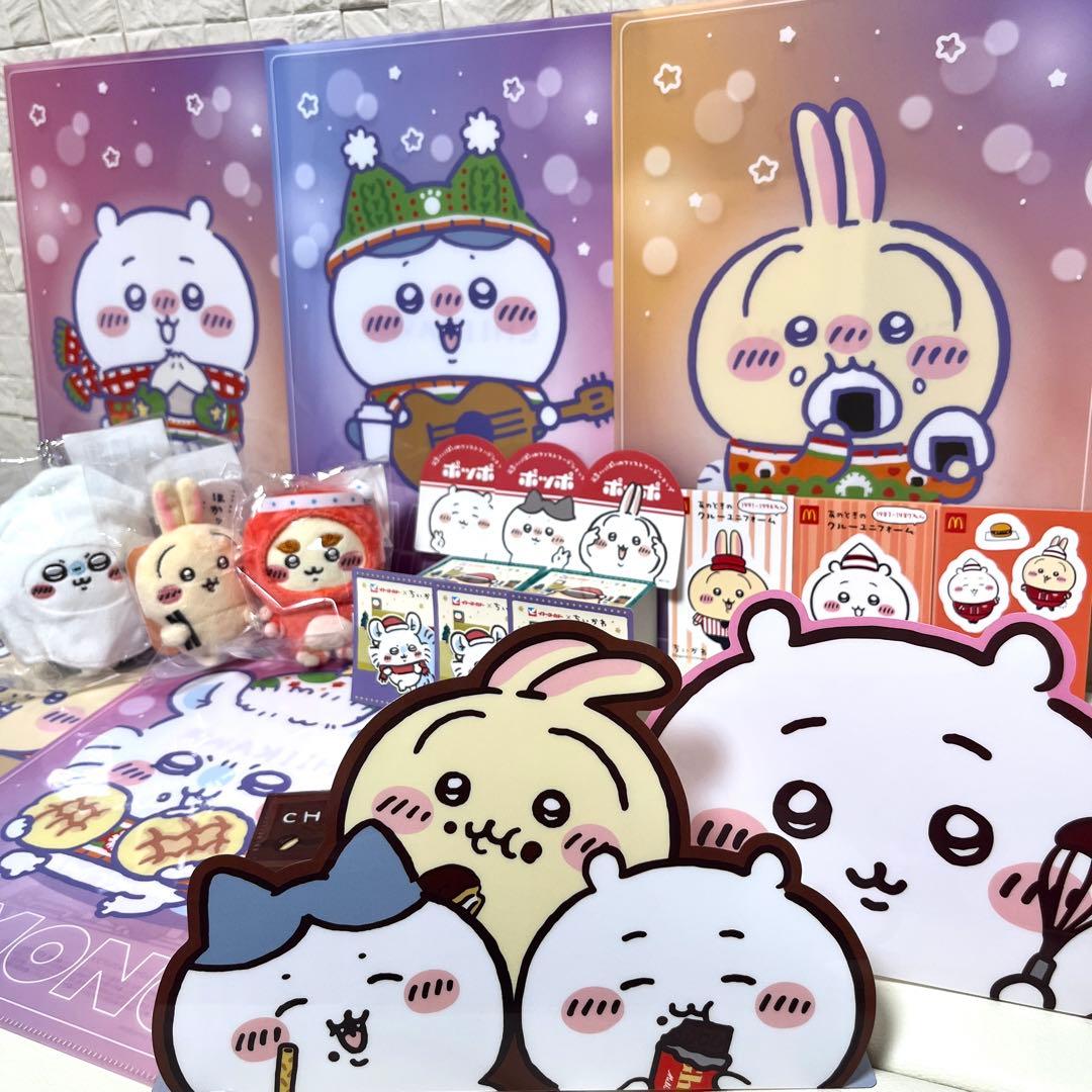 ちいかわ ハチワレ うさぎ モモンガ ステッカー クリアファイル ぬいぐるみ