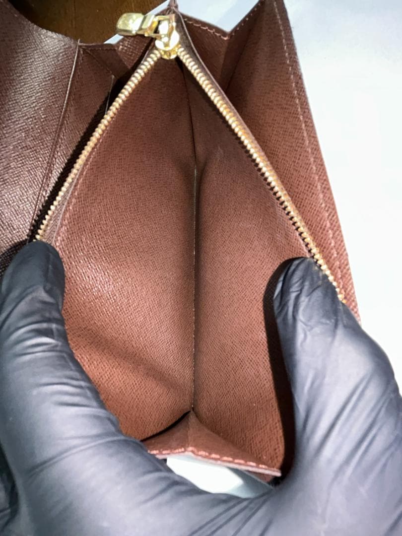 ルイヴィトン ダミエ 長財布 N61724 コバ部分補色