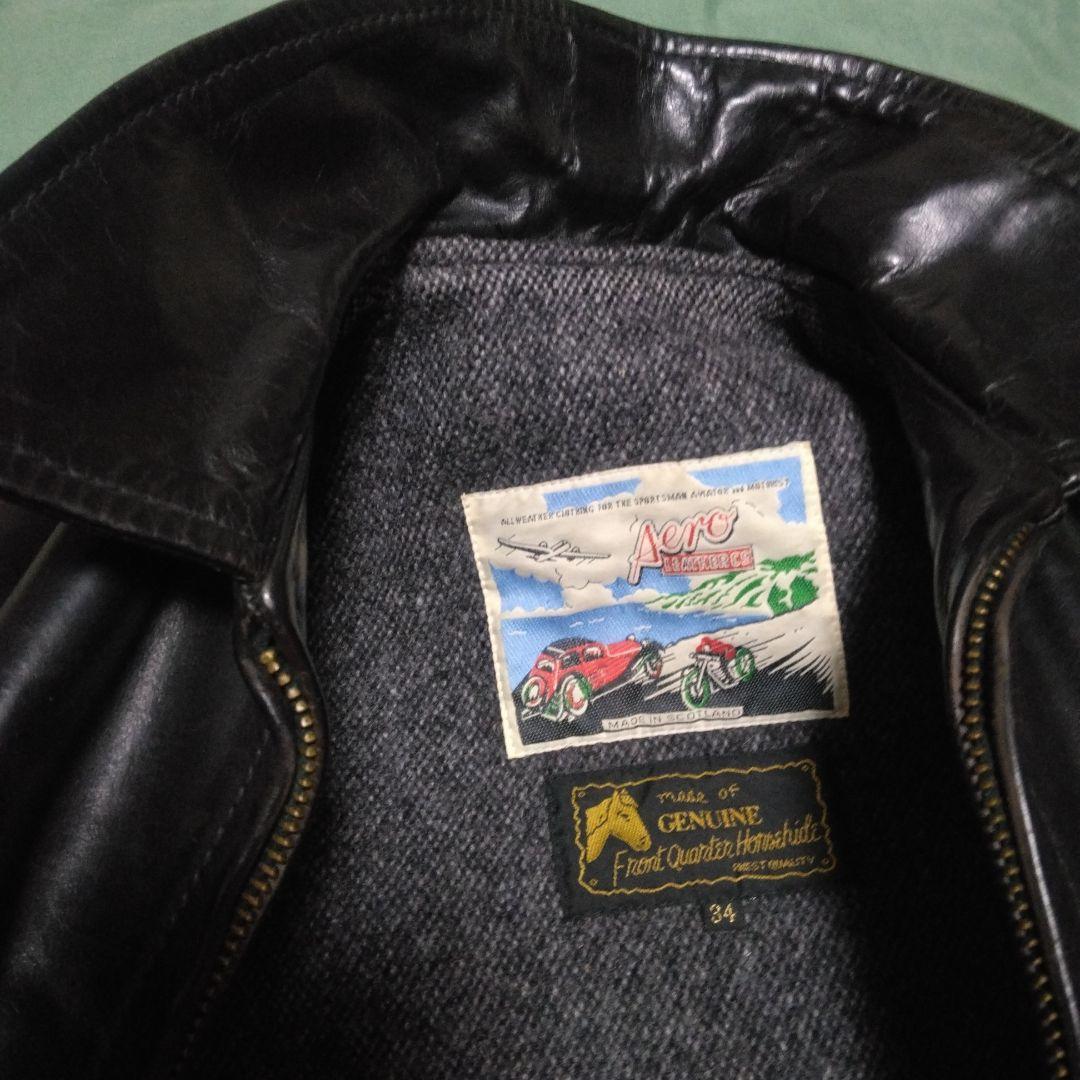 AERO LEATHER ライダースジャケットハーフベルト ホースハイド 34