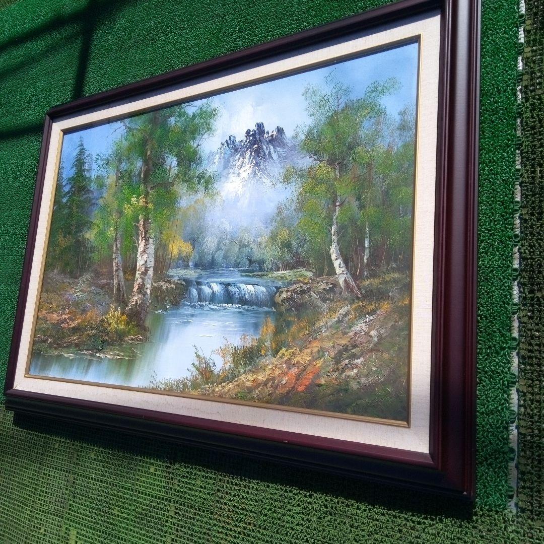 山水風景画 大型油彩画