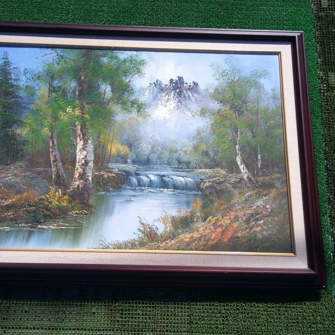 山水風景画 大型油彩画