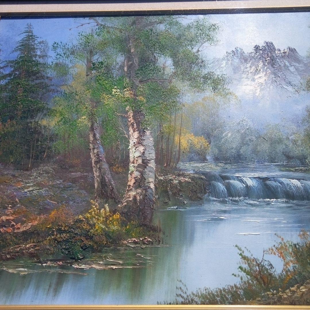 山水風景画 大型油彩画