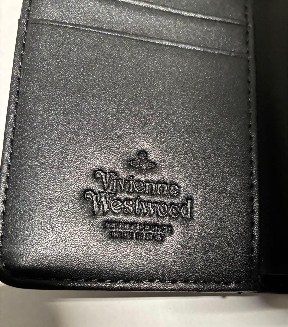 【内柄も素敵☆】Vivienne Westwood 三つ折り財布 マット 黒