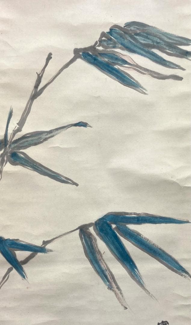 武者小路実篤「花鳥画」掛軸 紙本：文化勲章受章