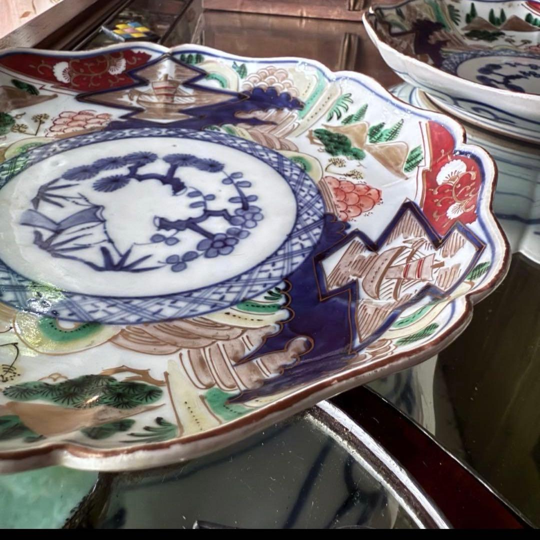 K様へ感謝お嫁入り‼️最強運GOLD伊万里錦手帆かけ舟❌山水❌米俵在銘八寸皿2客