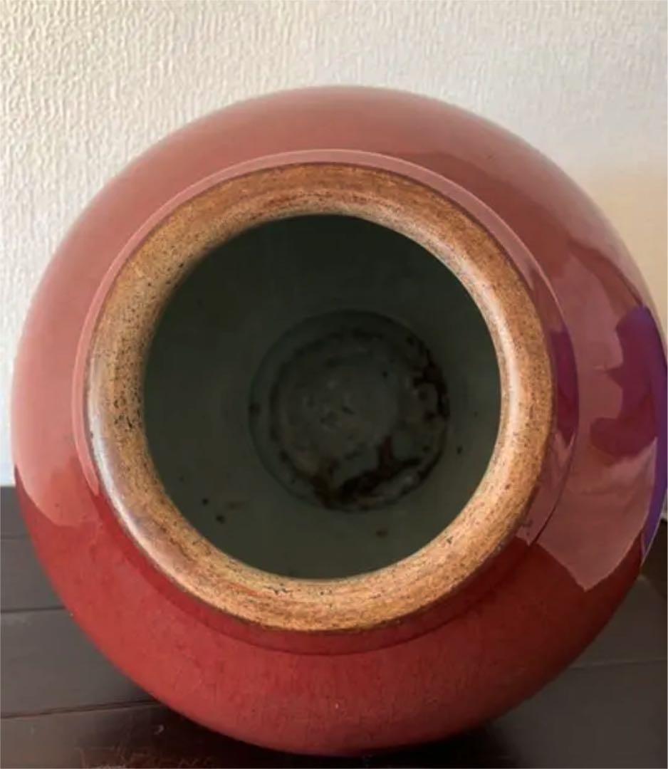 【希少品】古美術　辰砂釉壺　清時代　共箱/西—1