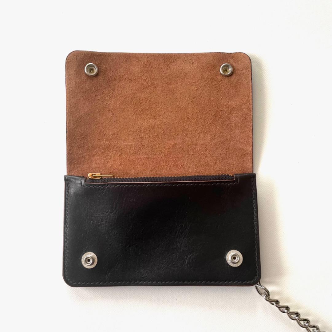 ミドルトラッカーウォレット　ホースハイド　ロウ付けチェーン　ヴィンテージタロン