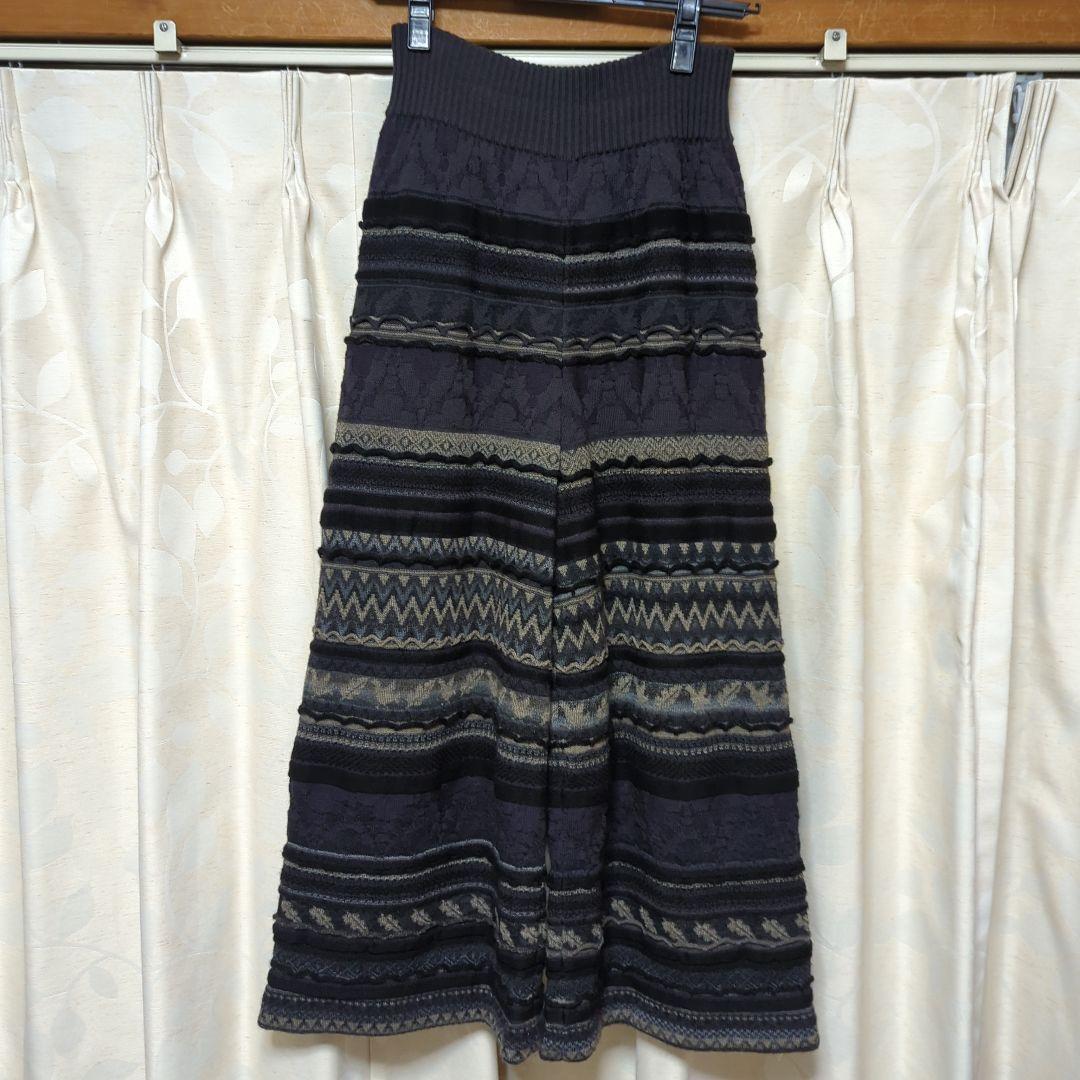 M&KYOKO　エムアンドキョウコ　ニットパンツ　ガウチョ　裏地付　佐藤繊維