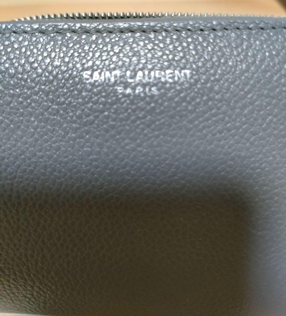 美品SAINT LAURENT グレー 二つ折り財布