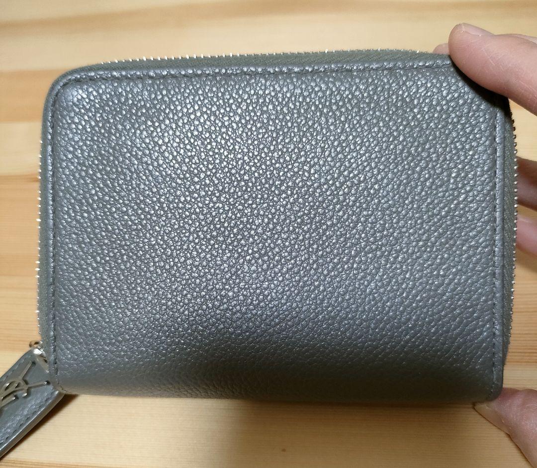 美品SAINT LAURENT グレー 二つ折り財布
