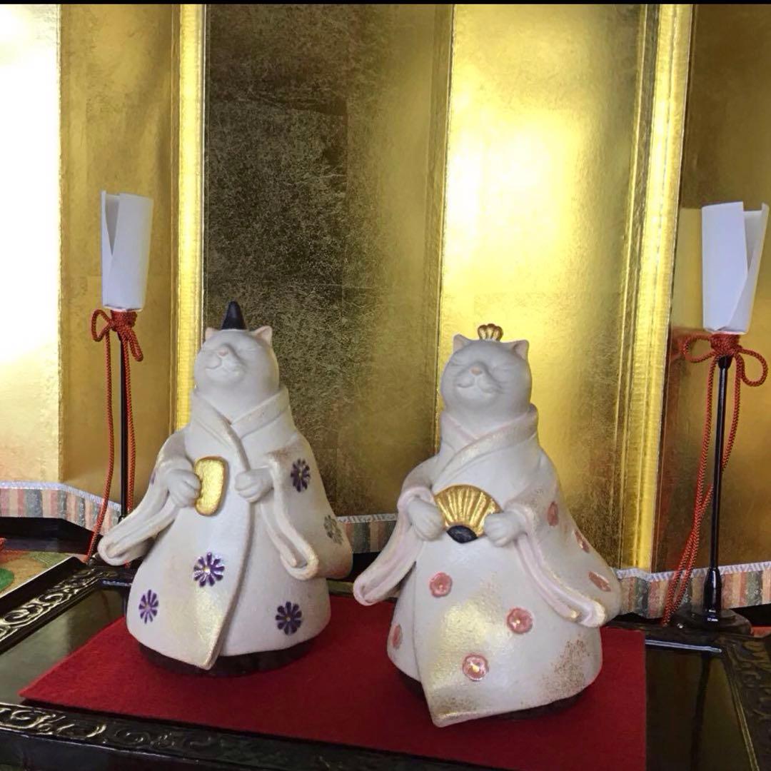 猫のお雛様　ねこ陶雛【大】立ち雛　♡m(=✧ω✧=)m♡