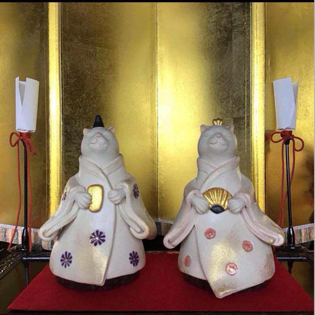 猫のお雛様　ねこ陶雛【大】立ち雛　♡m(=✧ω✧=)m♡