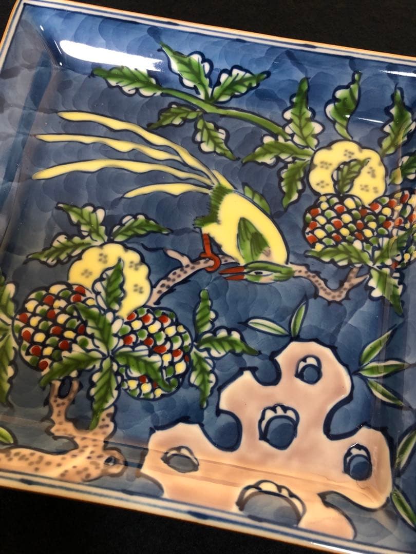 《レ》有田焼 染錦古代花鳥 銘々皿5客 源右衛門作 共箱 251127お1