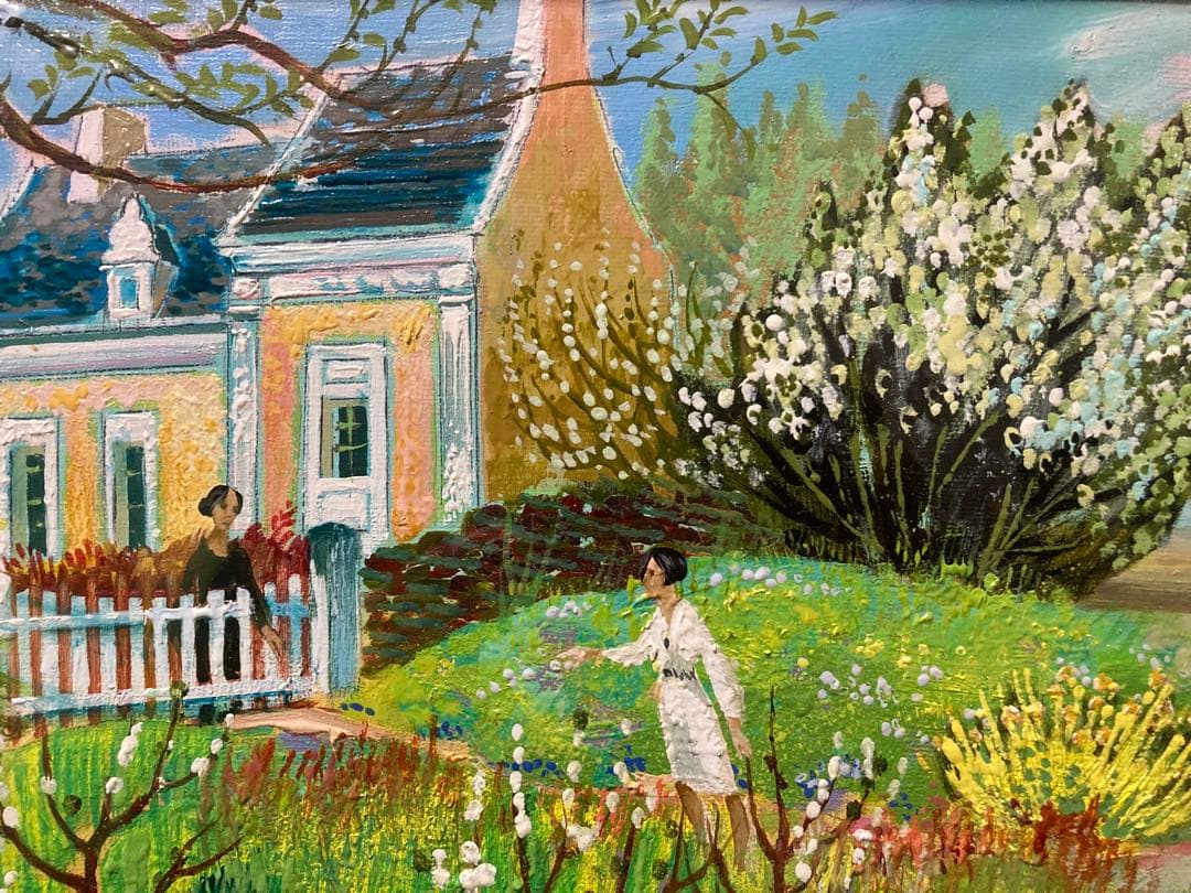 油彩 油絵 フランス風景【J.M. Hubert】 箱あり F5号