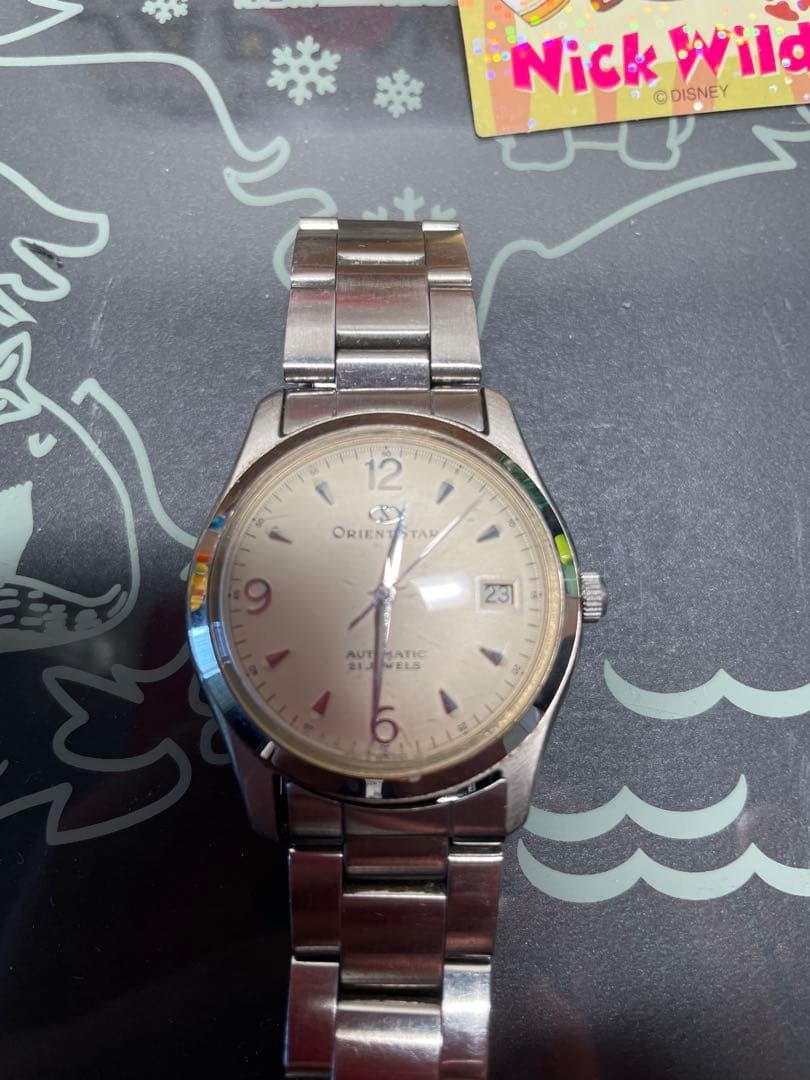 【稼働品】オリエントスター 自動巻き腕時計 シルバー