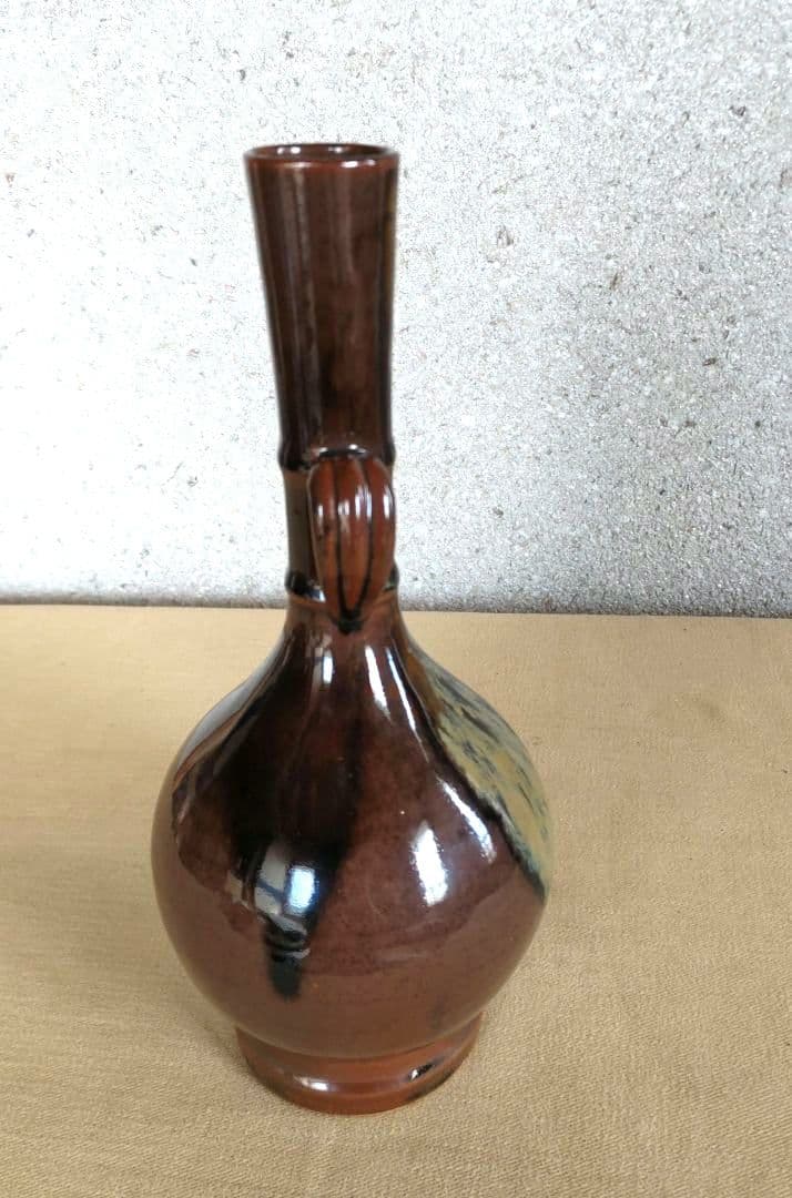 膳所焼　笹耳付花入