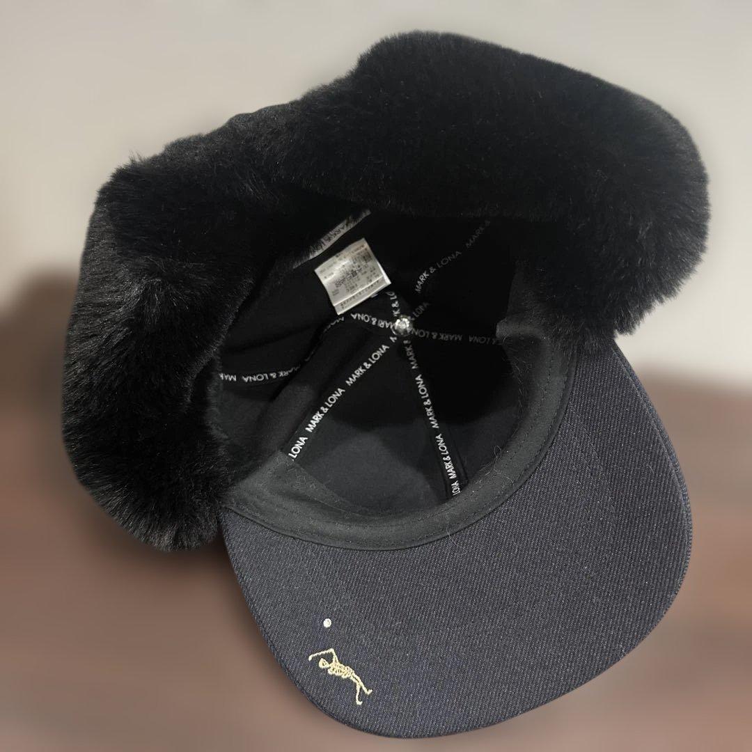美品MARK & LONA 耳当て付きキャップ　ゴルフキャップ　フリーサイズ