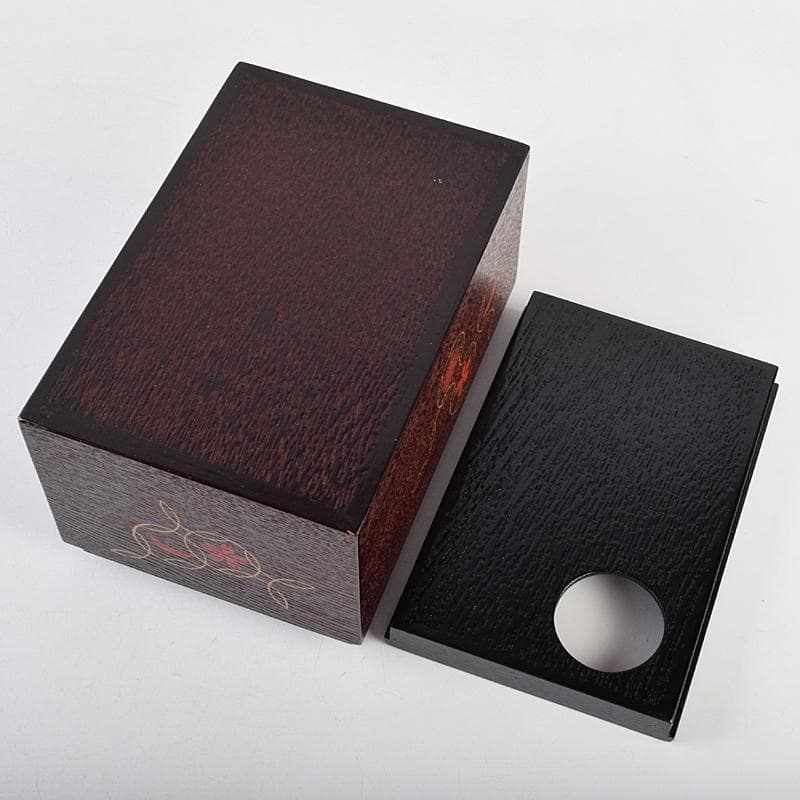 茶道具　柿合溜　四季七宝蒔絵　利休茶箱　赤楽茶碗　棗など　七点一式　MR9485