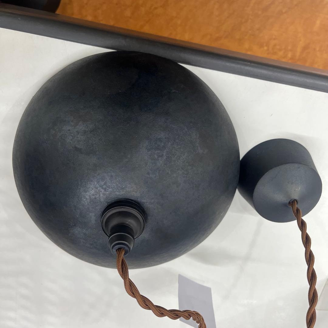 FUTAGAMI 真鍮　ペンダントランプ　鋳肌・半球　鍛金仕上げ　黒ムラ仕上げ