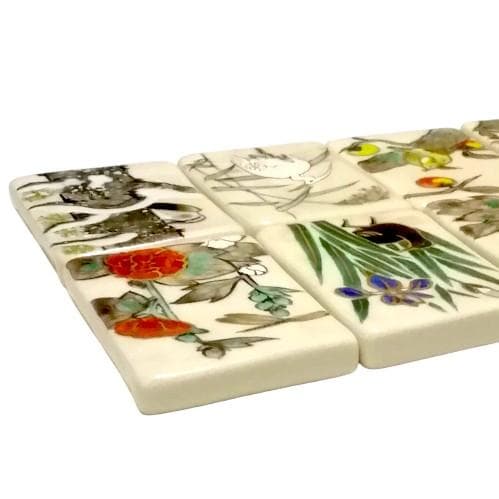 ☆大特価☆【新品】箸置き　琳派　花鳥十二月　安徳　京焼　清水焼　酒井抱一　日本画