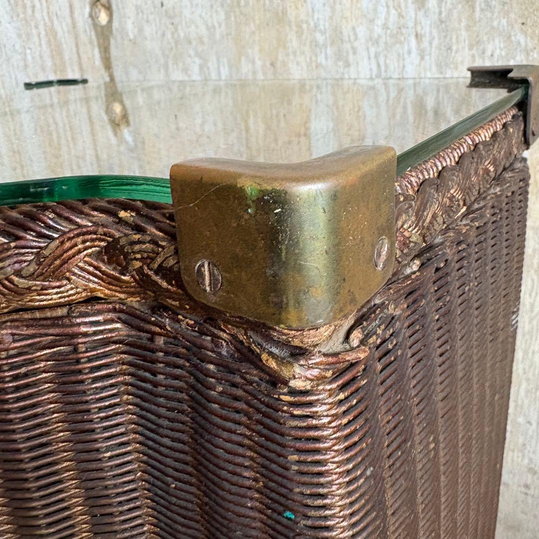 LLOYD ROOM ヴィンテージ ガラストップ　リネンボックス　バスケット