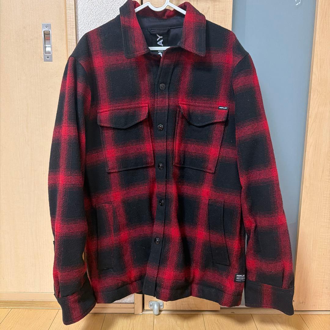 【新品未使用】REPLAY リプレイ　チェック柄ジャケット XL
