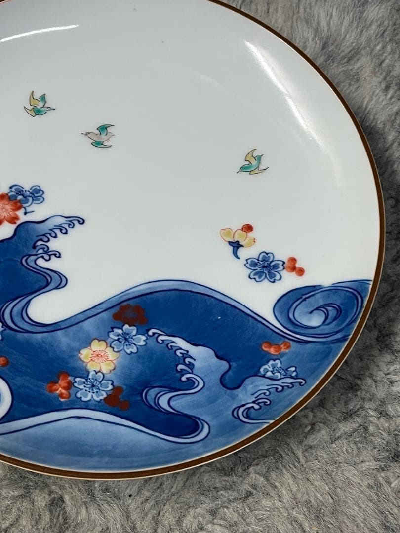 ⓶ 有田焼 十三代 酒井田柿右衛門作 平皿　人間国宝