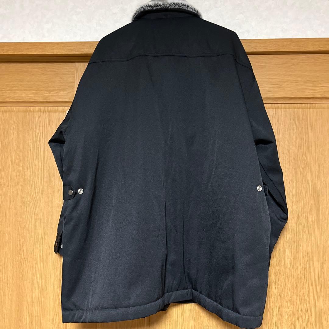 寅壱 2530-150 ハーフコート 5L 防寒 裏キルト 衿ボア 黒 試着のみ