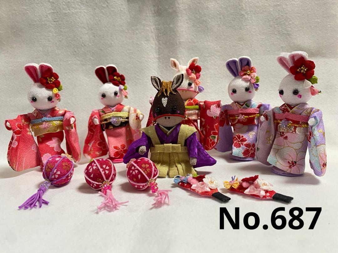 み*す様 ちりめん細工パーツ　正月飾りパーツ　No.687